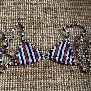 volcom striped bikini top